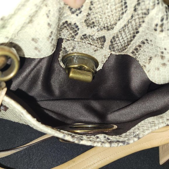 Coach Leather Embossed Python Satchel Bag